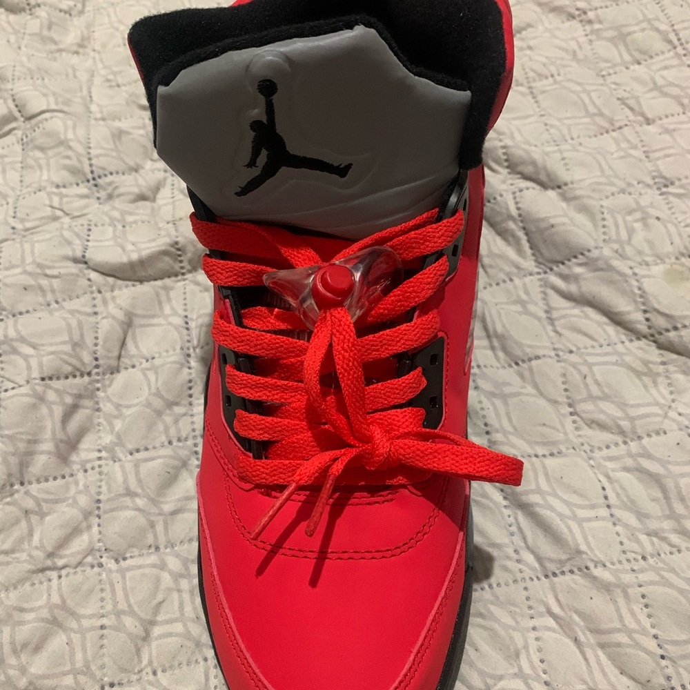 Vibrant Air Jordan Raging Bull 5 Sneakers with Black Details